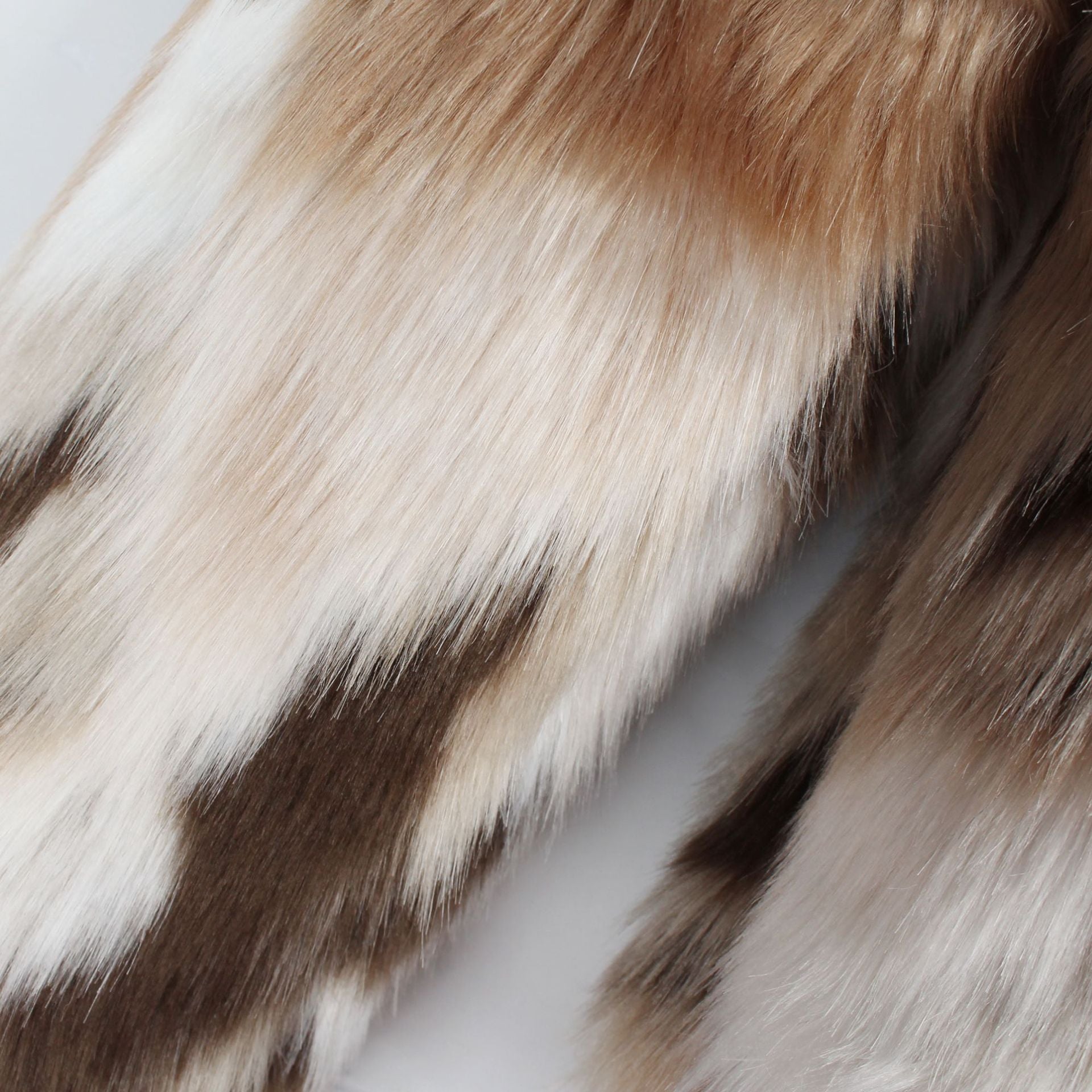 Women's Retro Colorblock Faux Fur Jacket