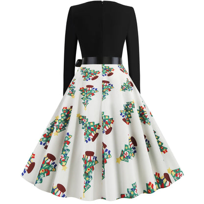 Merry Christmas Women Long Sleeves Winter Dresses-Vintage Dresses-Free Shipping at meselling99
