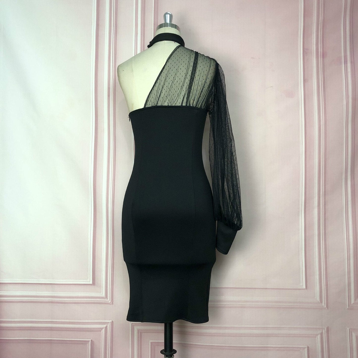Black See Through Net High Waist Bodycon Dresses-Sexy Dresses-Free Shipping at meselling99