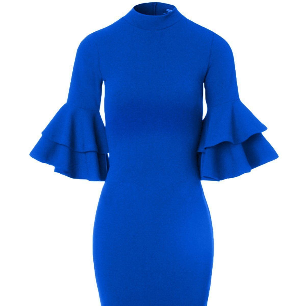 Sexy Bodycon Ruffled Plus Size Midi Dresses-Sexy Dresses-Free Shipping at meselling99