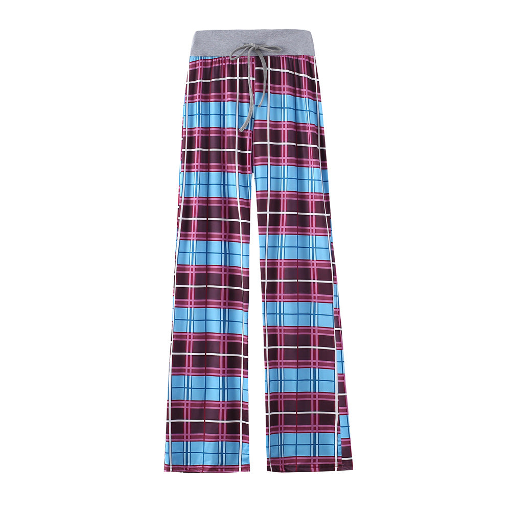 Women's Leopard Print Comfort Stretchy Lounge Pants – Relaxed Fit Wide-Leg Sleep Pants