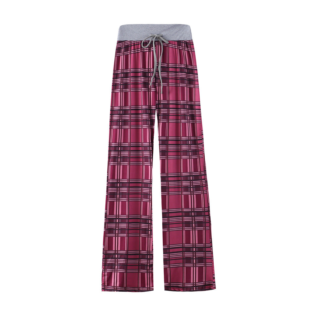 Women's Leopard Print Comfort Stretchy Lounge Pants – Relaxed Fit Wide-Leg Sleep Pants