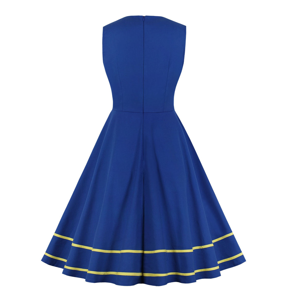 Women Square Neckline Sleeveless Plus Sizes Vintage Dresses-Vintage Dresses-Free Shipping at meselling99