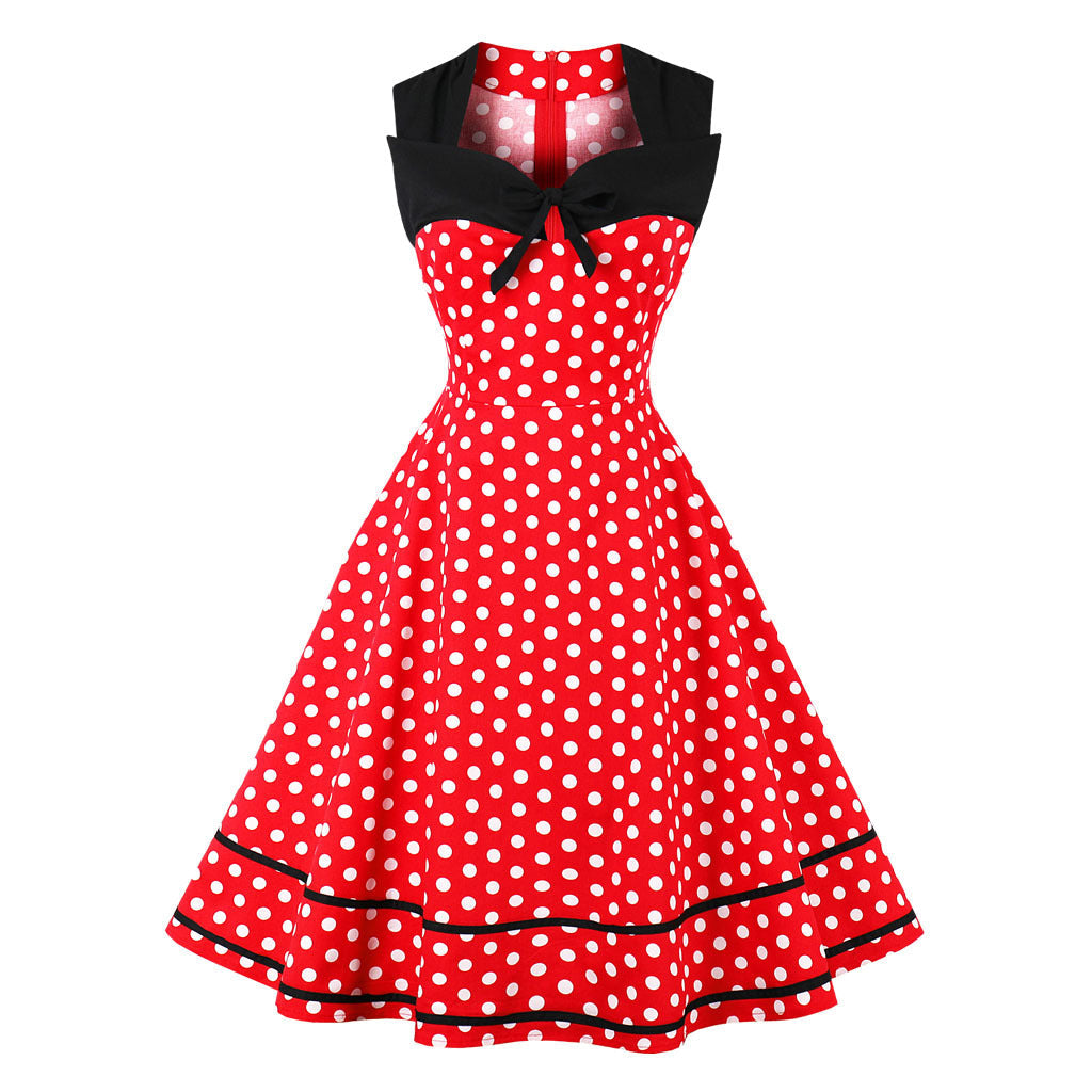 Women Square Neckline Sleeveless Plus Sizes Vintage Dresses-Vintage Dresses-Free Shipping at meselling99