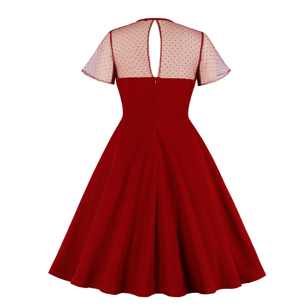 Retro Women Short Sleeves Net Dot Ball Sleeves-Vintage Dresses-Free Shipping at meselling99