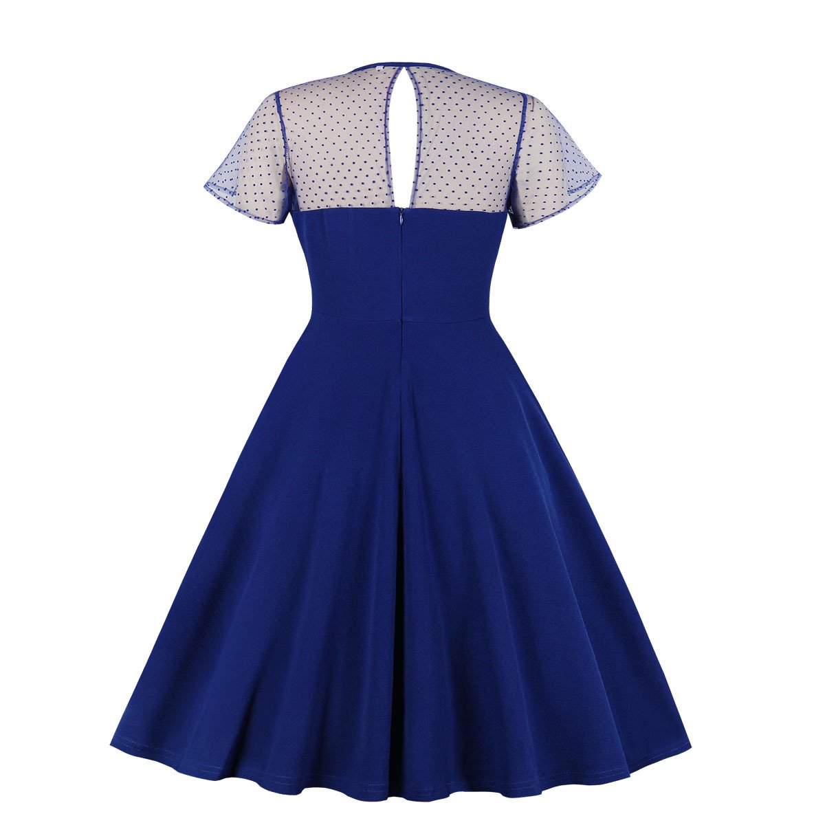 Retro Women Short Sleeves Net Dot Ball Sleeves-Vintage Dresses-Free Shipping at meselling99
