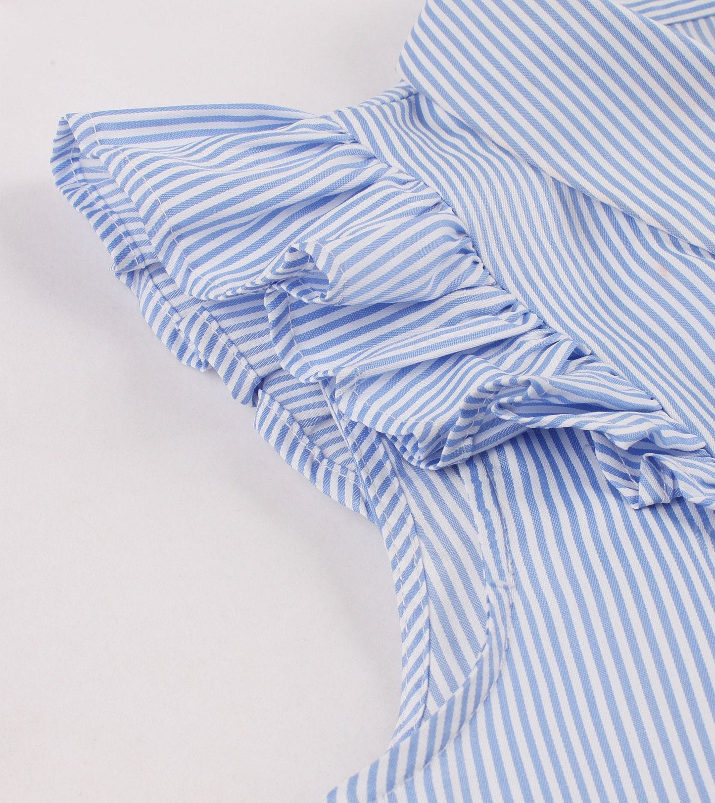 Women Plus Sizes Striped Ruffled Vintage Shirt Dresses-Vintage Dresses-Free Shipping at meselling99