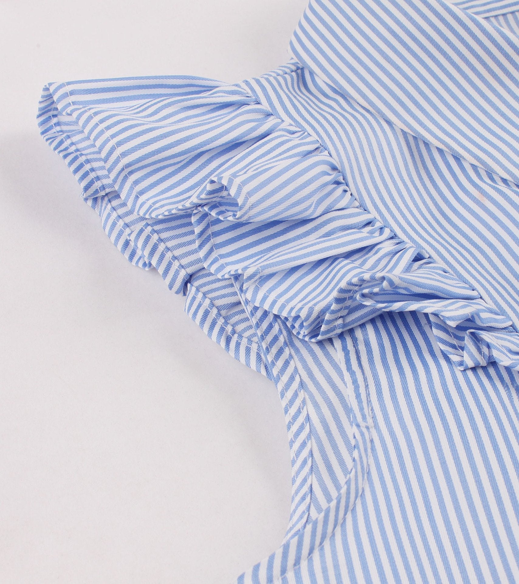Women Plus Sizes Striped Ruffled Vintage Shirt Dresses-Vintage Dresses-Free Shipping at meselling99