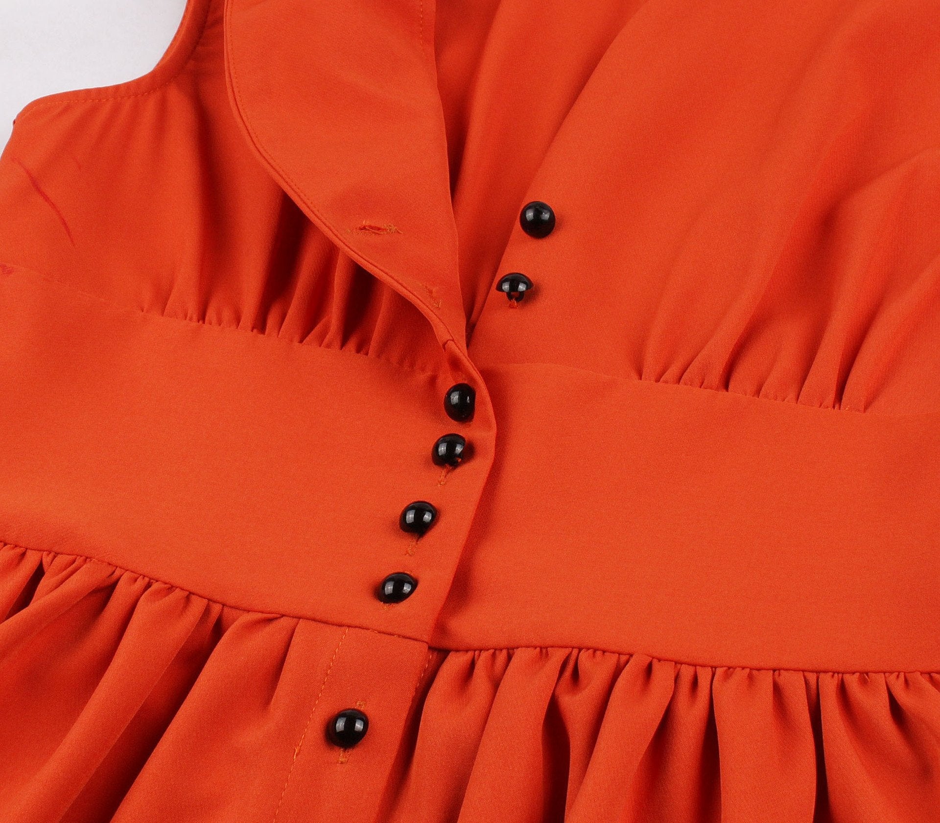 Vintage Button Floral Print High Waist Dresses-Vintage Dresses-Free Shipping at meselling99