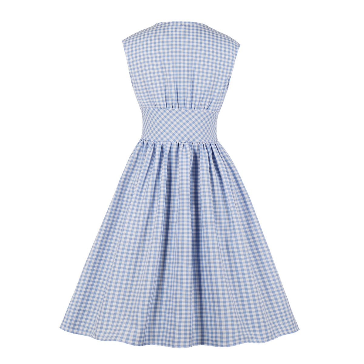 Vintage Button Floral Print High Waist Dresses-Vintage Dresses-Free Shipping at meselling99