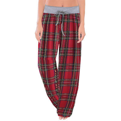 Women's Leopard Print Comfort Stretchy Lounge Pants – Relaxed Fit Wide-Leg Sleep Pants