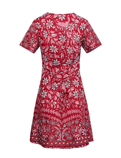 Summer Holiday Women Boho Floral Short Dresses