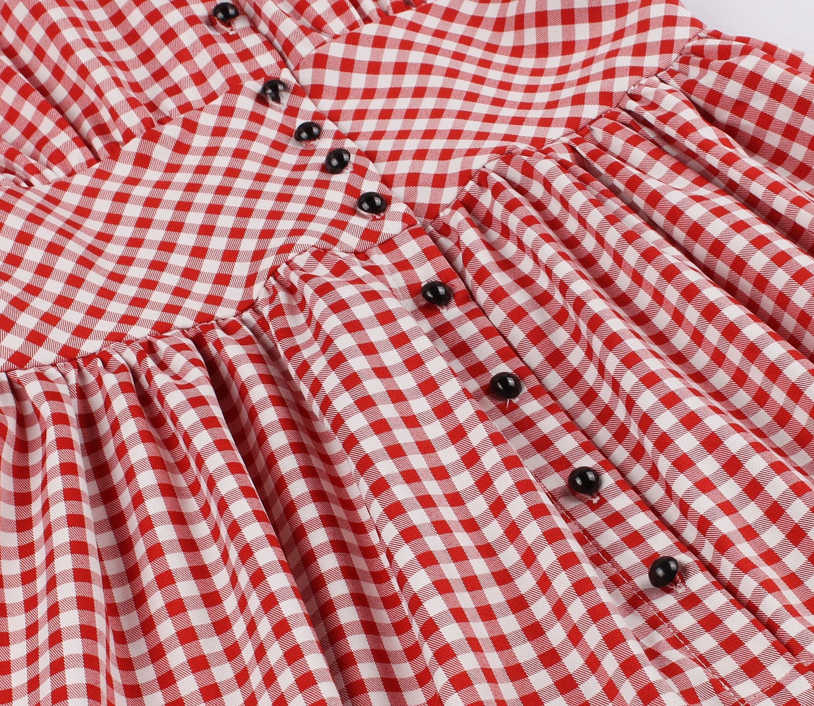 Women Half Sleeves Plaid Retro Dresses with Button-Vintage Dresses-Free Shipping at meselling99