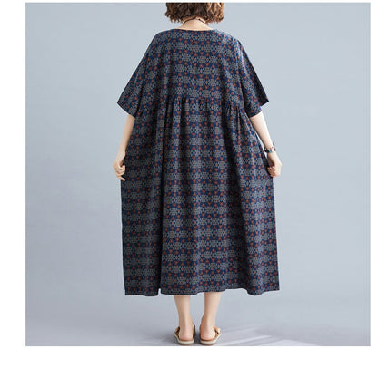 Vintage Linen Plus Sizes Summer Long Maxi Dresses-Dresses-Free Shipping at meselling99