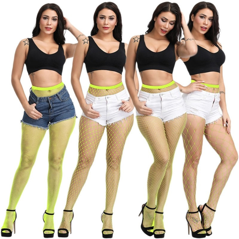 Simple Multi-Color Different Net Bottoming Non-Slip Mesh Socks