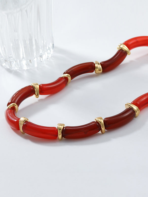 Chains Double Layered Geometric Necklaces Accessories