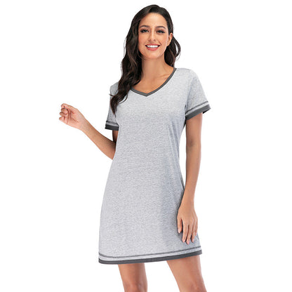 Casual Cotton Short Sleeves Sleepwear Dresses