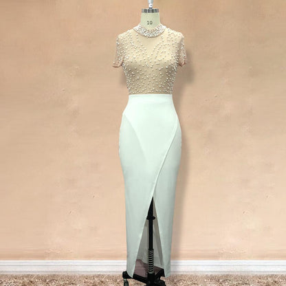 Sexy See Through Round Necke Evening Dresses-Sexy Dresses-White-S-Free Shipping at meselling99