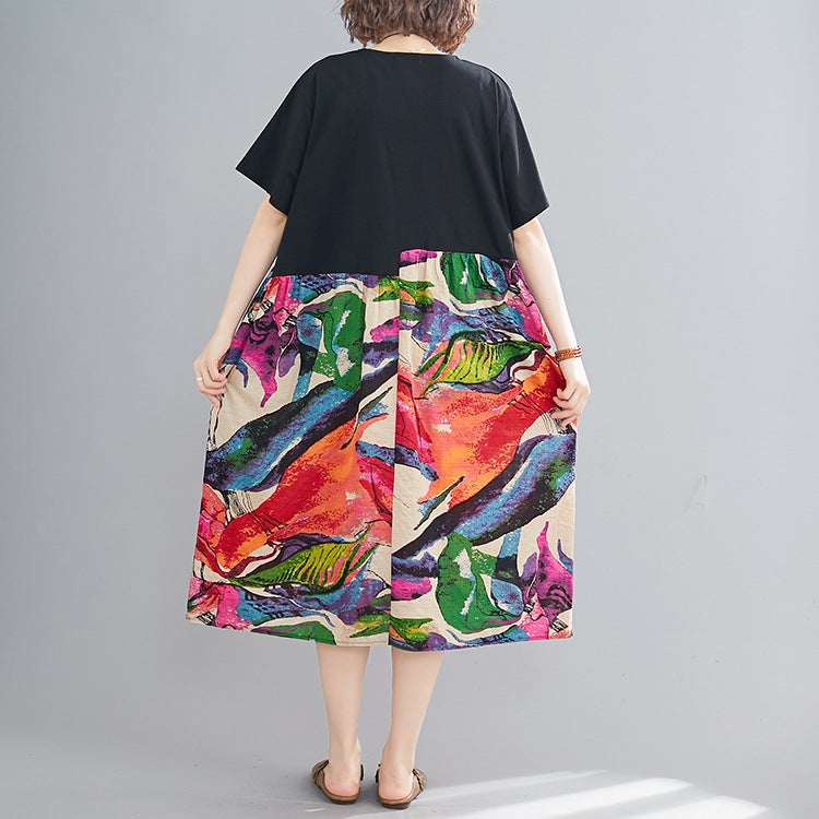 Ethnic Summer Linen Plus Sizes Midi Dresses-The same as picture-One Size-Free Shipping at meselling99