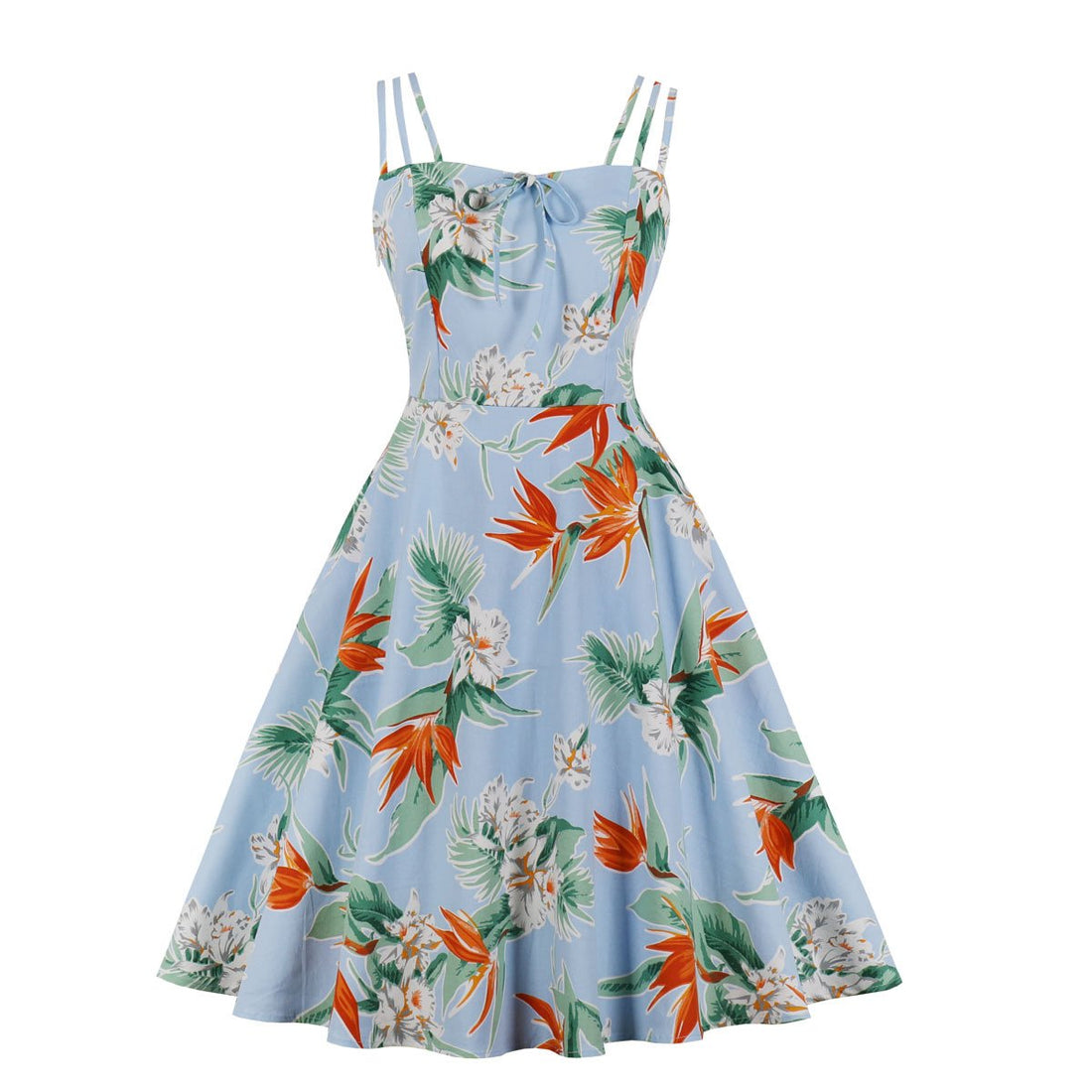 Women Summer Floral Print Retro Dresses-Vintage Dresses-1-S-Free Shipping at meselling99