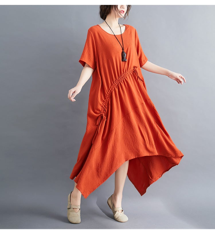Vintage Irregular Linen Plus Sizes Long Maxi Dresses-Dresses-Free Shipping at meselling99