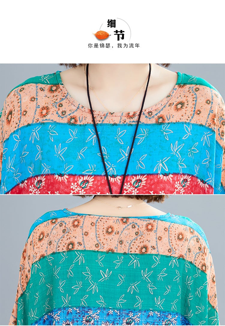 Women Summer Linen Plus Sizes Midi Dresses-Dresses-Free Shipping at meselling99