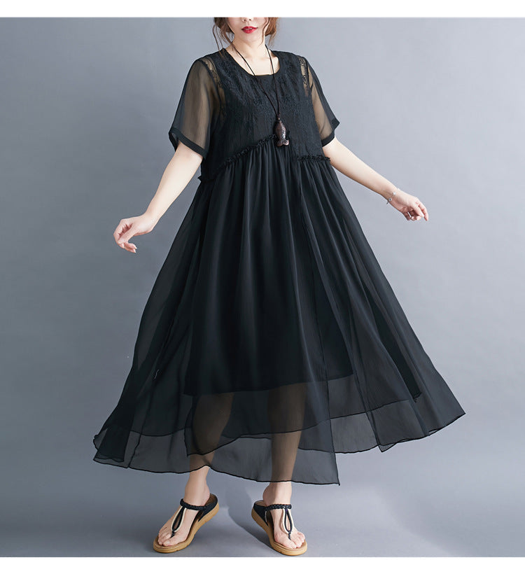 Summer Fairy Chiffon Women Plus Sizes Dresses-Dresses-Free Shipping at meselling99