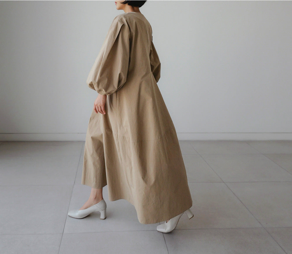 Women Loose Midi Length Casual Fall Dresses-Cozy Dresses-Free Shipping at meselling99