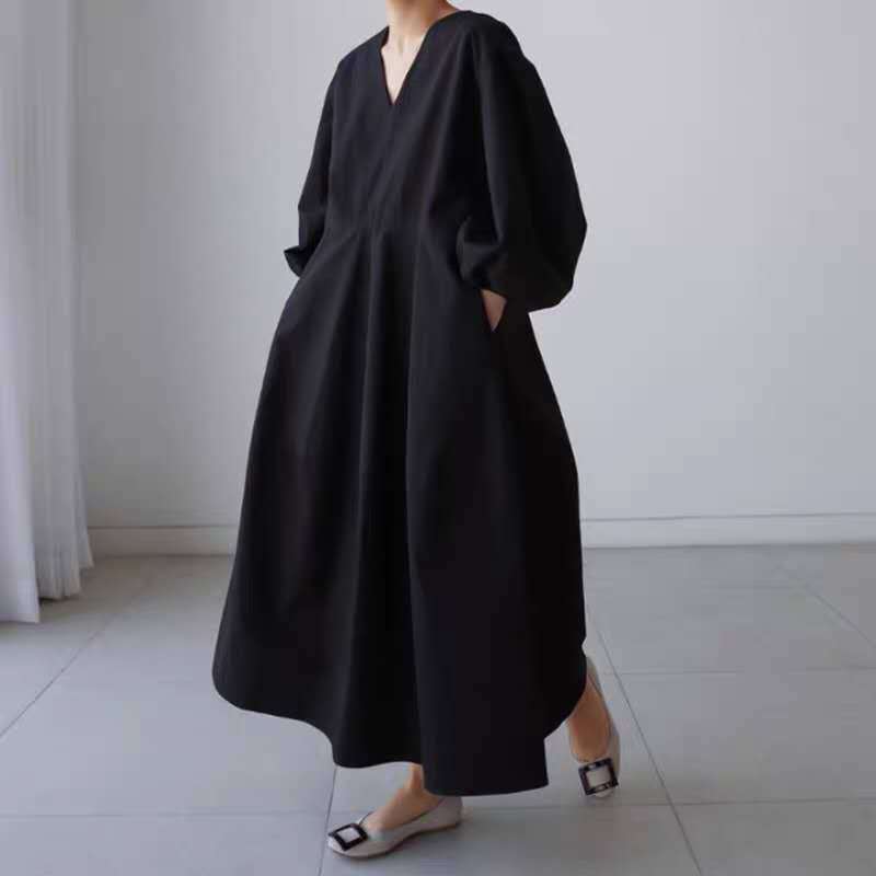 Women Loose Midi Length Casual Fall Dresses-Cozy Dresses-Free Shipping at meselling99