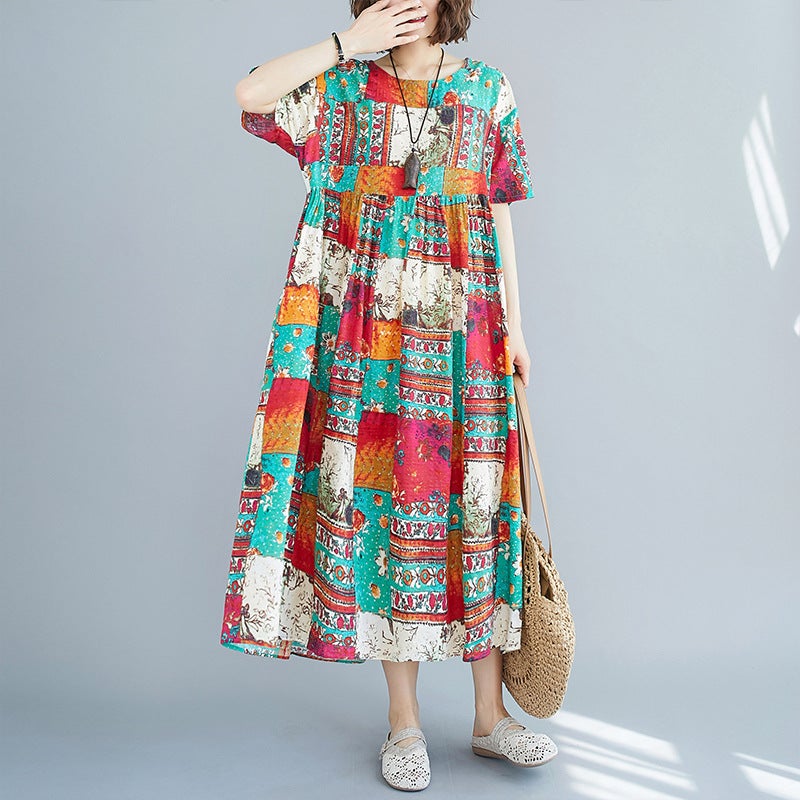 Summer Ethnic Plus Sizes Cozy Long Dresses-Dresses-The same as picture-One Size-Free Shipping at meselling99