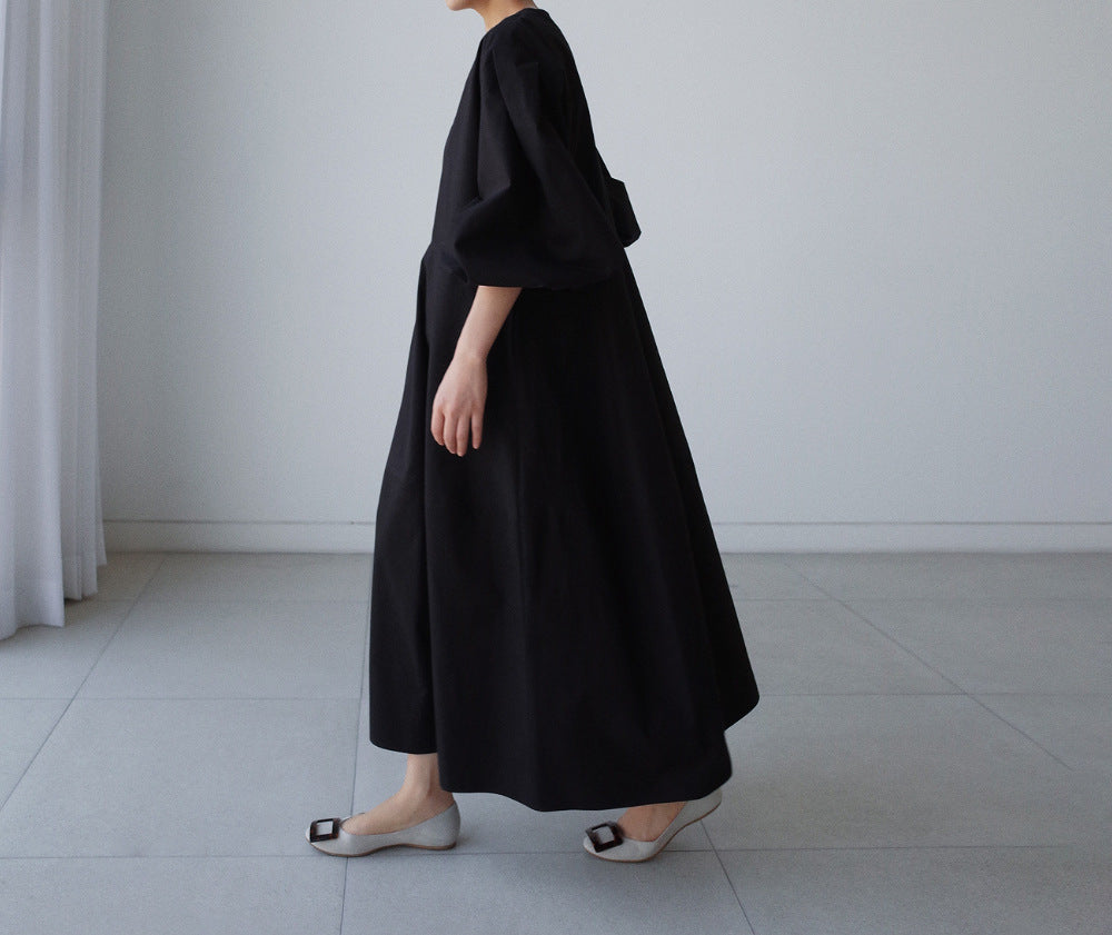Women Loose Midi Length Casual Fall Dresses-Cozy Dresses-Free Shipping at meselling99