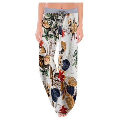Women's Leopard Print Comfort Stretchy Lounge Pants – Relaxed Fit Wide-Leg Sleep Pants