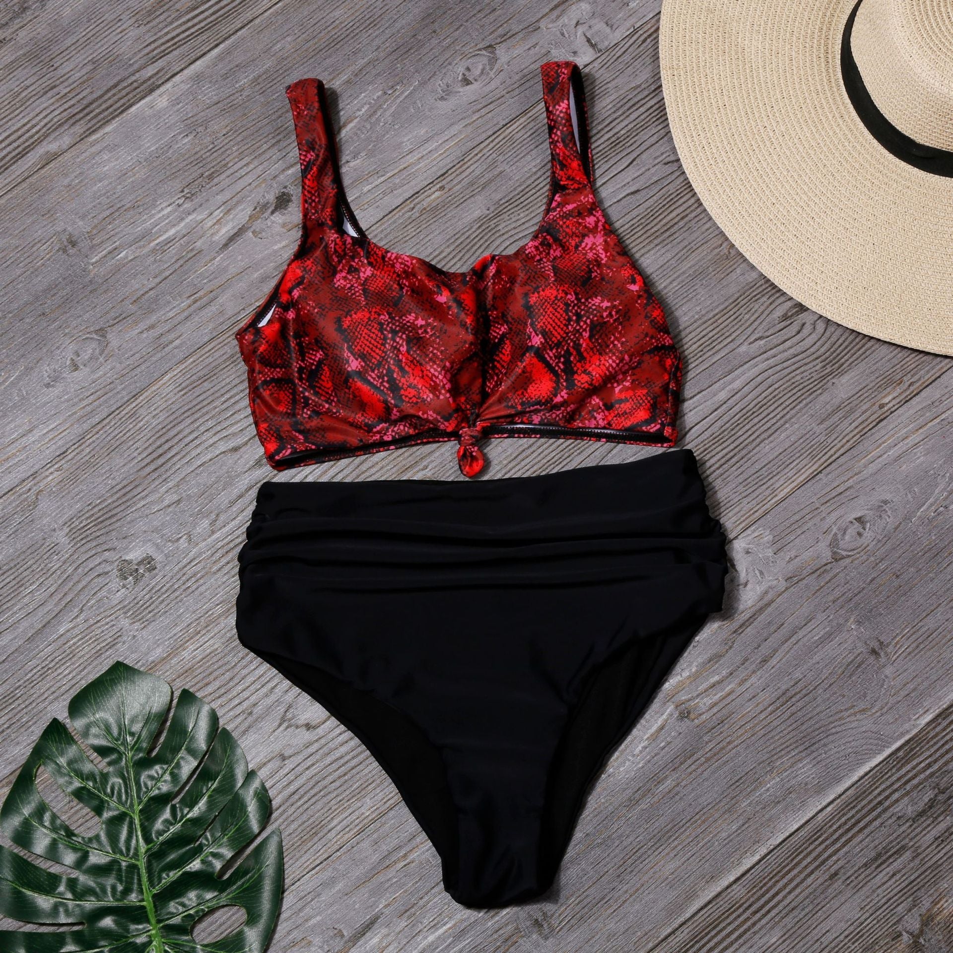 Sexy Leopard Two Pieces Bikini Swimsuits