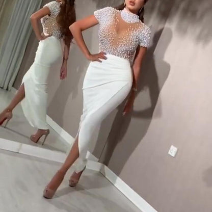 Sexy See Through Round Necke Evening Dresses-Sexy Dresses-Free Shipping at meselling99