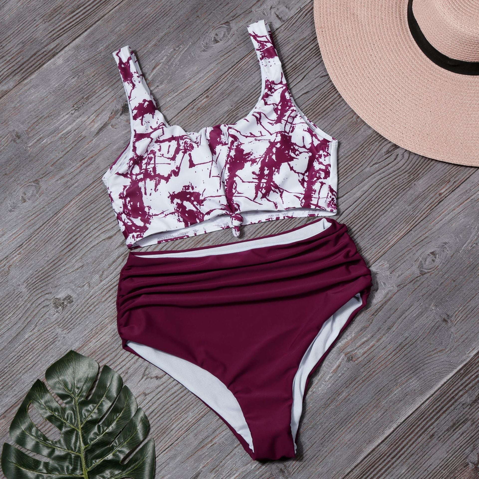Sexy Leopard Two Pieces Bikini Swimsuits
