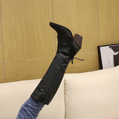 Fashion Chunky Heels Women Plus Sizes Martin Boots