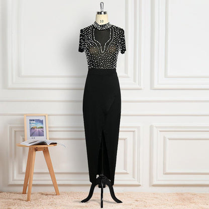 Sexy See Through Round Necke Evening Dresses-Sexy Dresses-Black-S-Free Shipping at meselling99