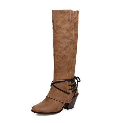 Fashion Chunky Heels Women Plus Sizes Martin Boots