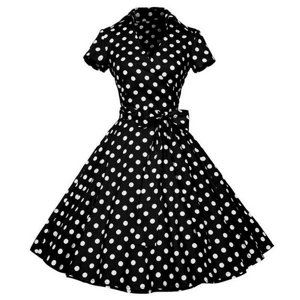 Women Short Sleeves Plus Size Vintage Ball Dresses-Vintage Dresses-Green-S-Free Shipping at meselling99