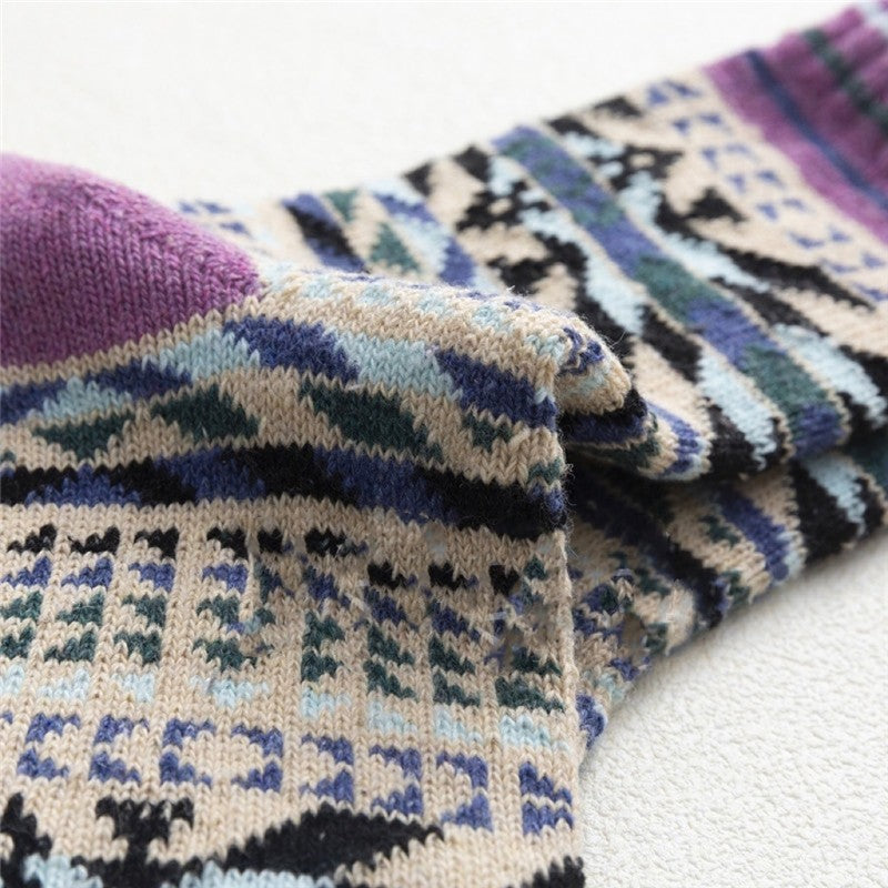 Breathable Thick Wool Mid-Calf Length Sock(A Set Of Five Pairs)