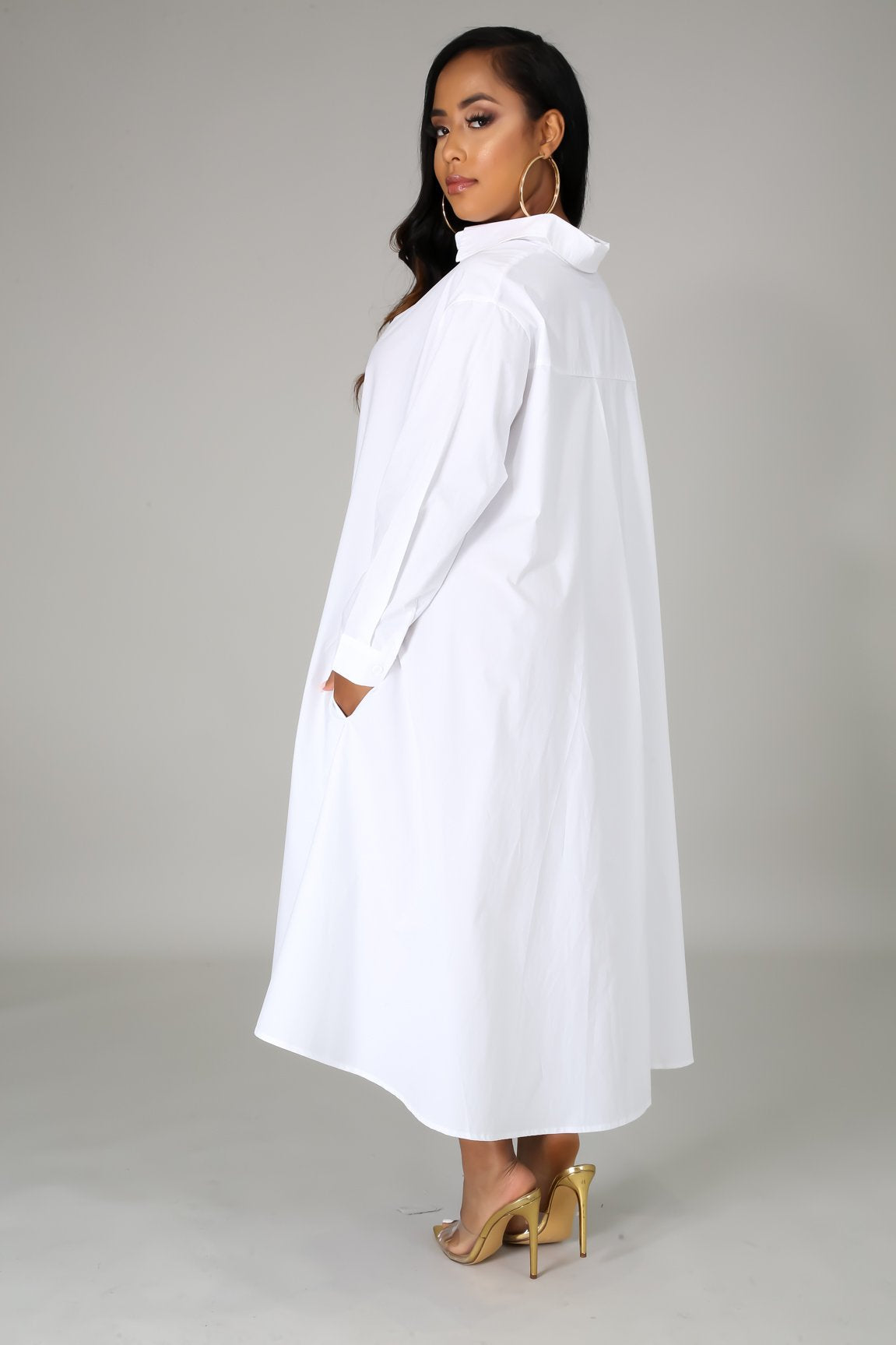 Casual Plus Sizes Long Sleeves Shirt Dresses