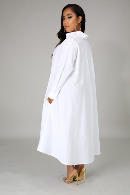 Casual Plus Sizes Long Sleeves Shirt Dresses