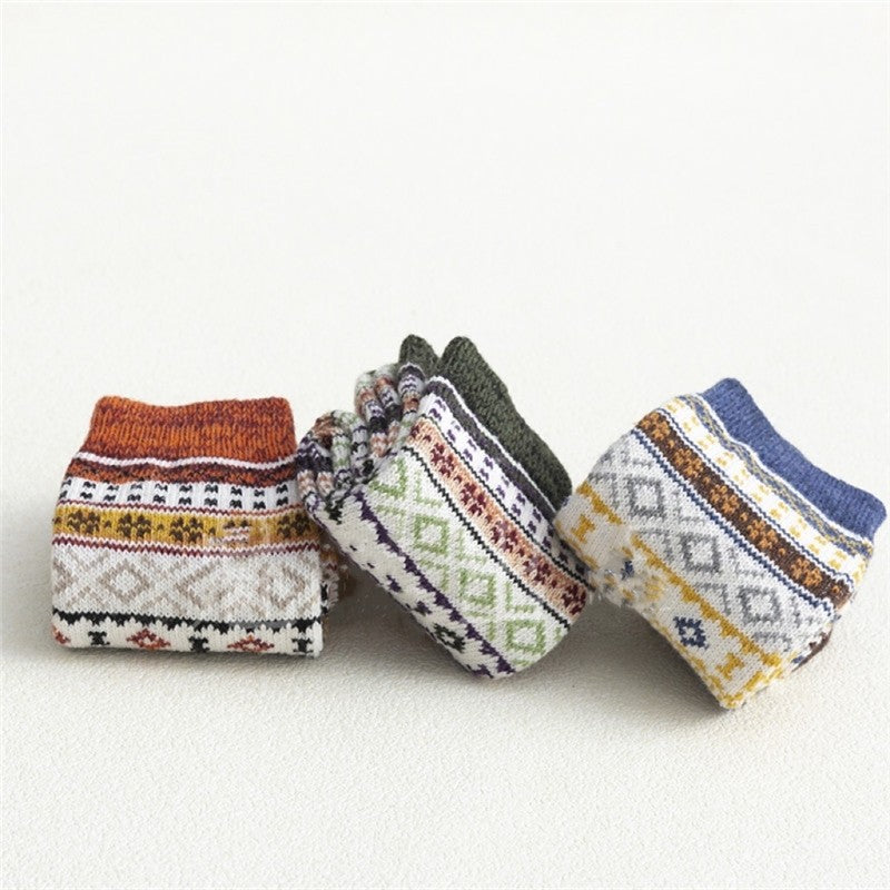 Breathable Soft Thick Mid-Calf Length Sock(A Set Of Five Pairs)