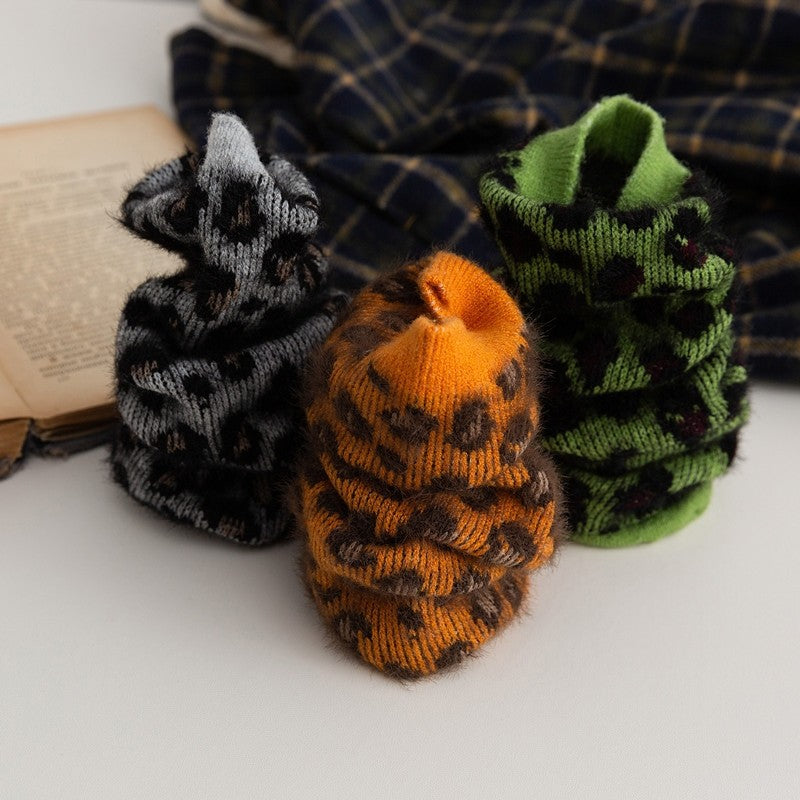 Leopard Print Lightweight Thick Sock(A Set Of Five Pairs)