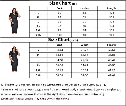 Elegant Women Ruffled Office Lady Dresses-Dresses-Free Shipping at meselling99
