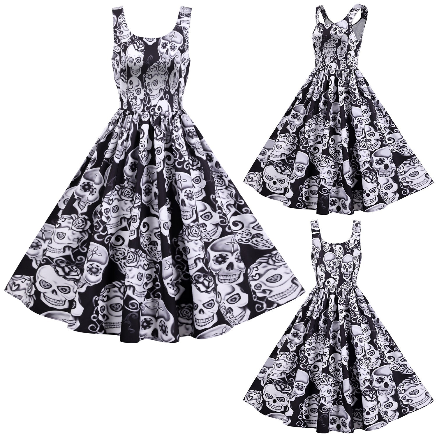 Sexy Tank Top Vintage Halloween Dresses-Vintage Dresses-Black-S-Free Shipping at meselling99