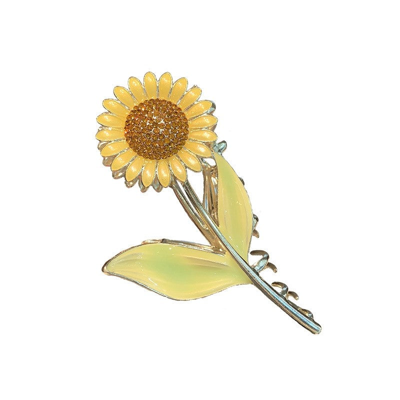 Metal Sunflower Hair Claw Clip