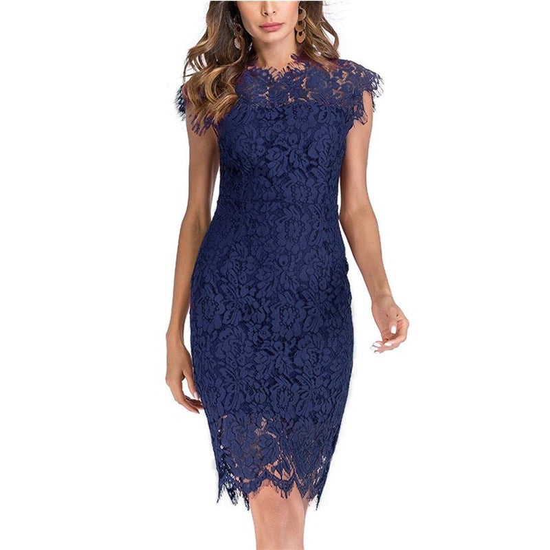 Sexy Lace Sleeveless Bodycon Sheathe Mini Dresses-Dresses-Black-S-Free Shipping at meselling99