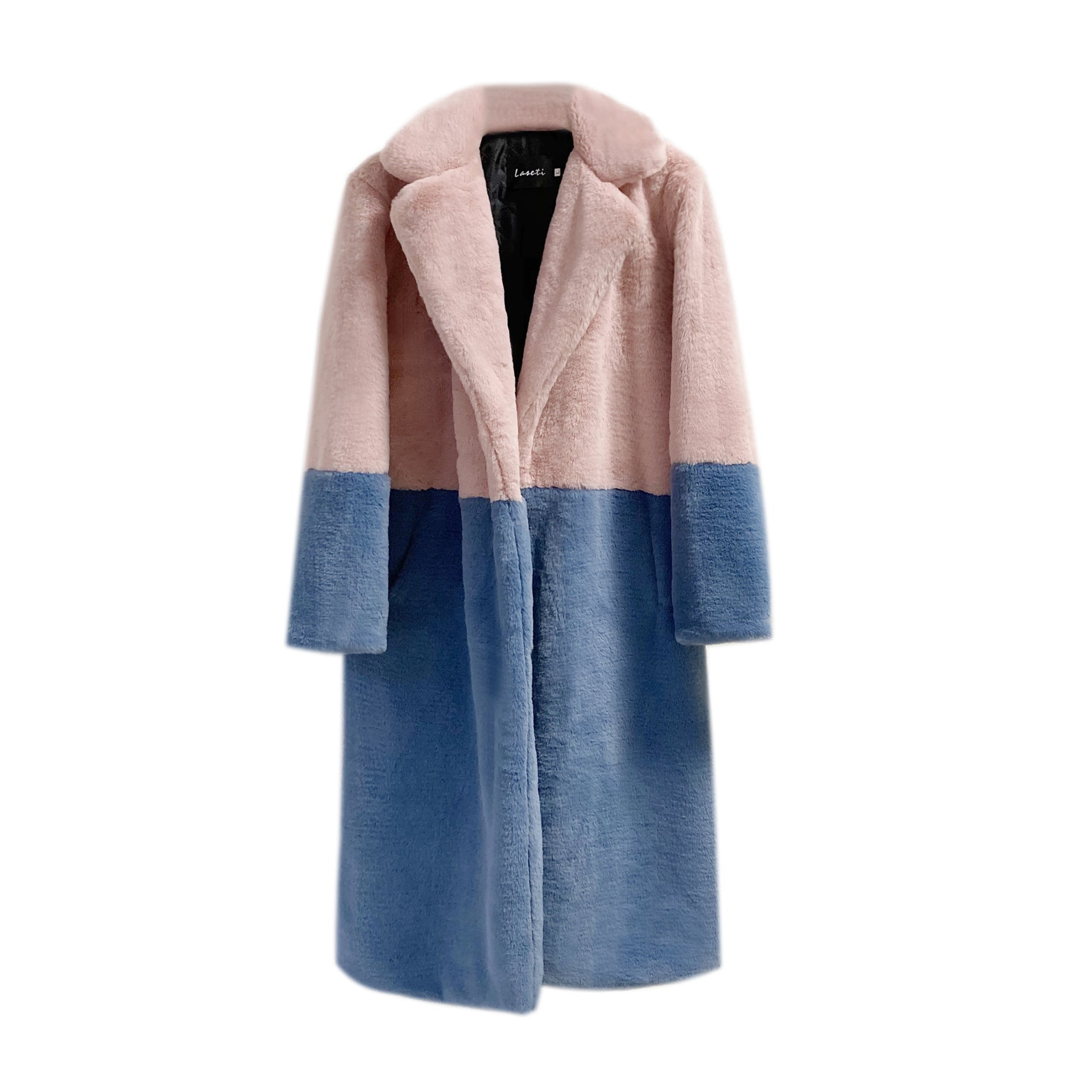 Women Winter Long Plus-Size Faux Rabbit Fur Coat
