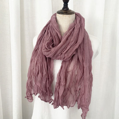 New Mini-Twist Candy-Colored Crinkle Scarf  2pcs/Set